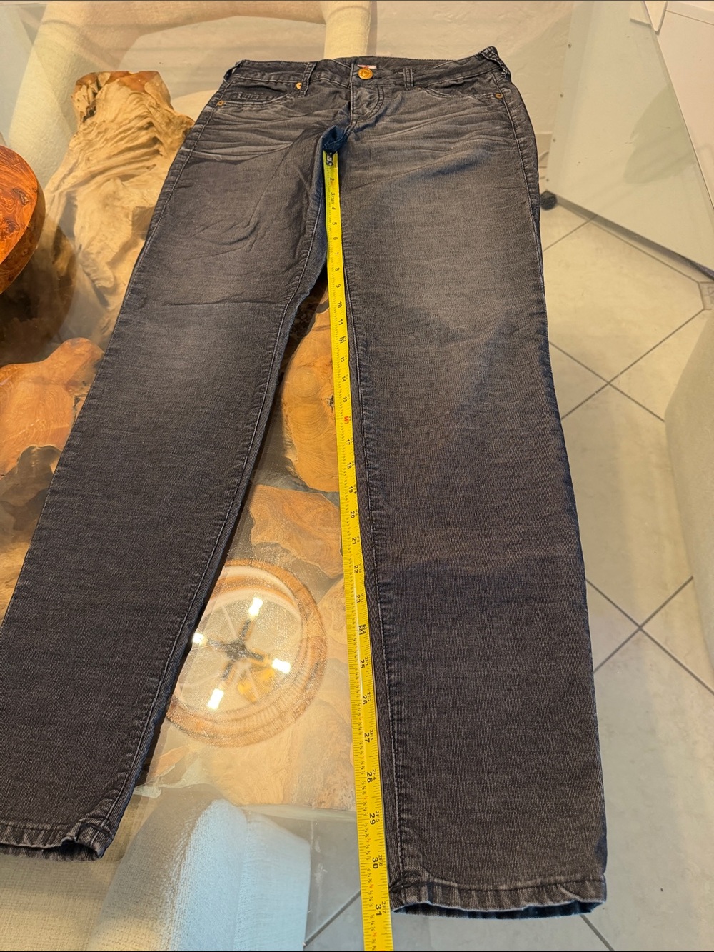 True religion Women's Dark Gray Straight-Leg Jeans